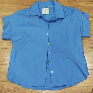 Classic Blue Women's Button-Down Shirt